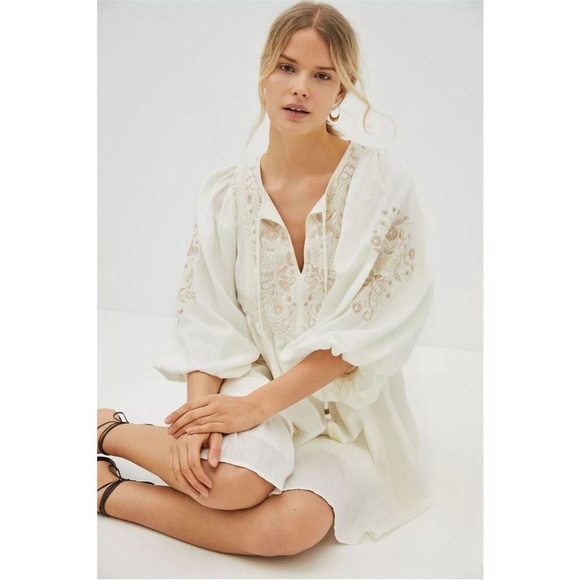 ANTHROPOLOGIE Viveka embroidered lace mini dress small - Picture 5 of 13